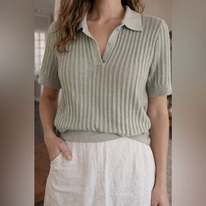Comptoir Des Cotonniers V-Neck Sweater - Soft Green